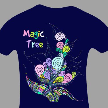 sihirli ağaç - vektör yazdırma için t-shirt