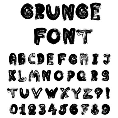 grunge tarzı - kömür taklit İngilizce alfabe