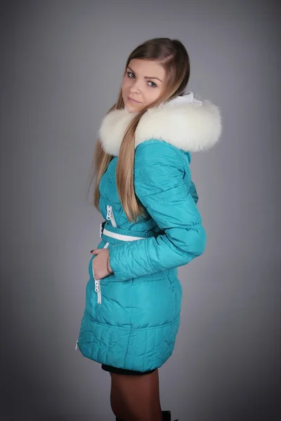Girl in jacket — Stock Photo, Image