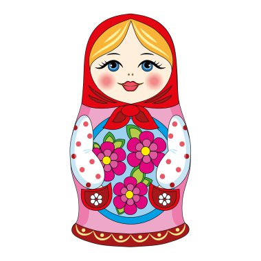 Rus bebekler. Beyaz bir arka plan üzerinde izole