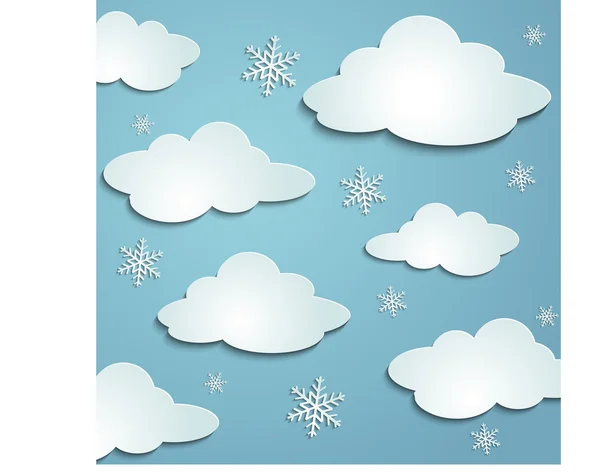 Nuages, flocons de neige — Image vectorielle