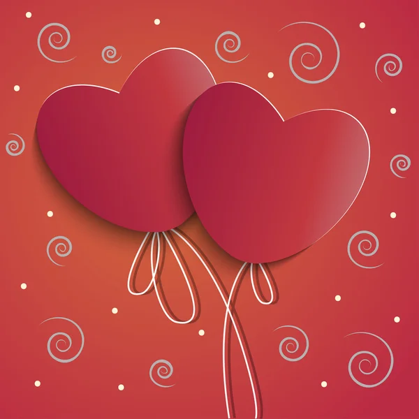 Two red hearts — Stock Vector