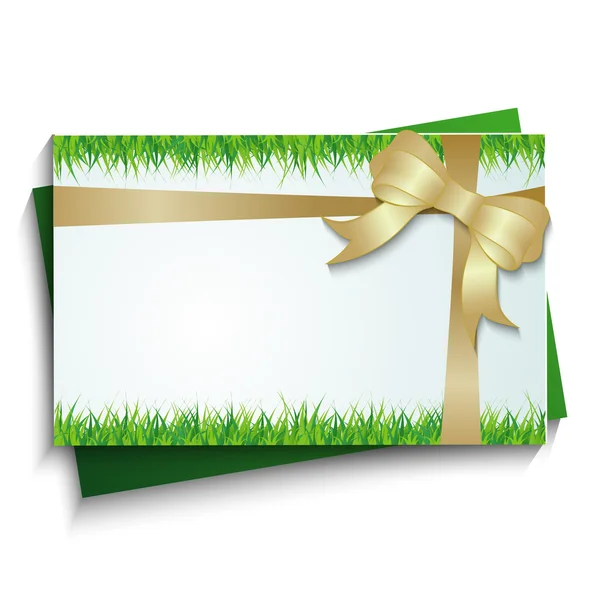 Card with a bow and grass — Stock Vector