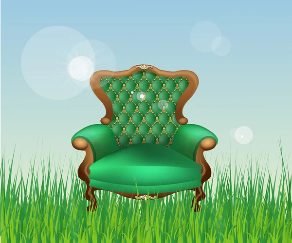 Krzesło na trawie — Wektor stockowy