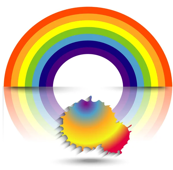 白い背景の虹 — ストックベクタ