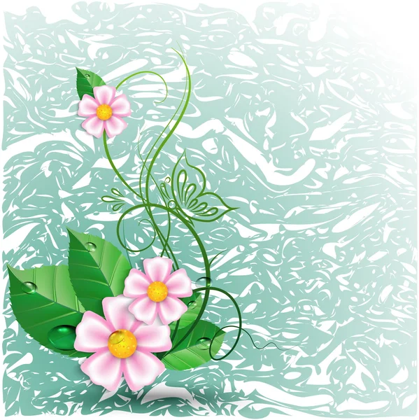 Blommor och blad — Stock vektor