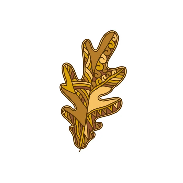 Cartoon Fallen Foliage Dry Tree Leaf Brown Color Design Element — Stock Vector