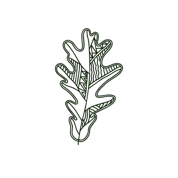 Meşe Ağacı Yaprağı Doğa Sembolü Monokrom Vektörü Izole Edilmiş Piktogram — Stok Vektör