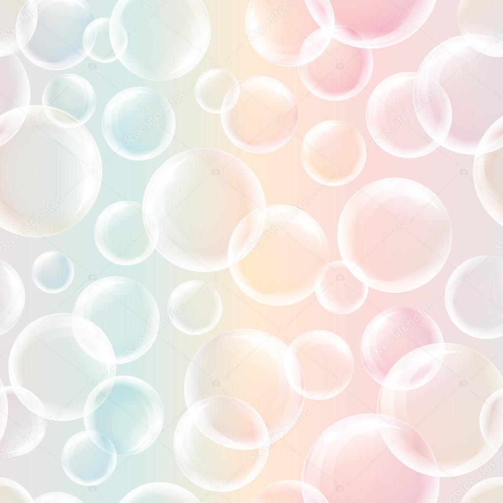 Seamless pattern with soap bubbles