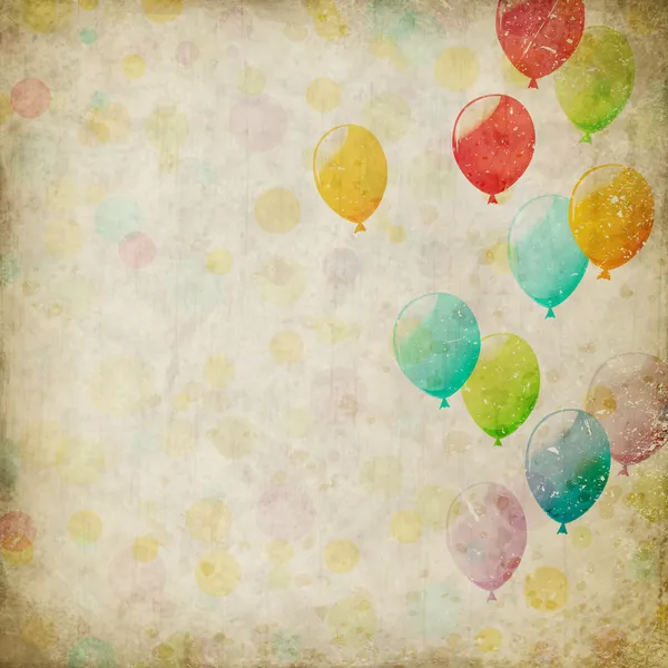 Grunge background with balloons — Stock Photo, Image