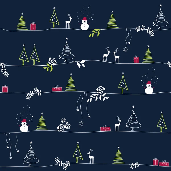 Naadloos kerstpatroon — Stockvector