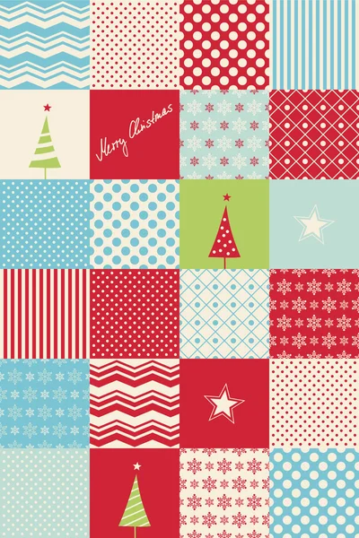 Seamless patchwork christmas pattern — Stock Vector