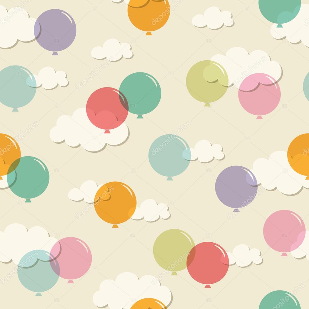 Seamless pattern with balloons