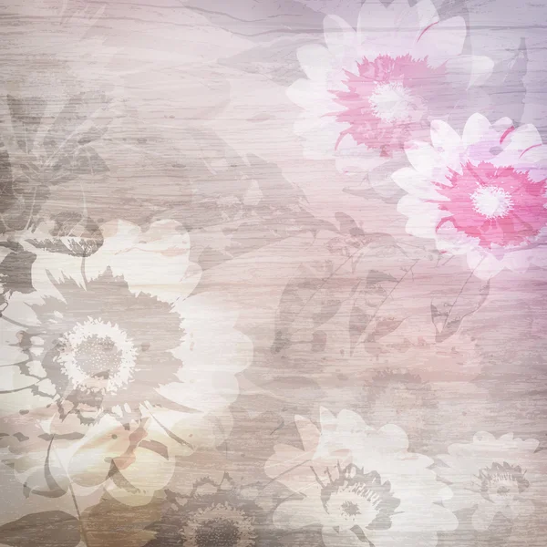 Grunge background with flowers — Stock Photo, Image