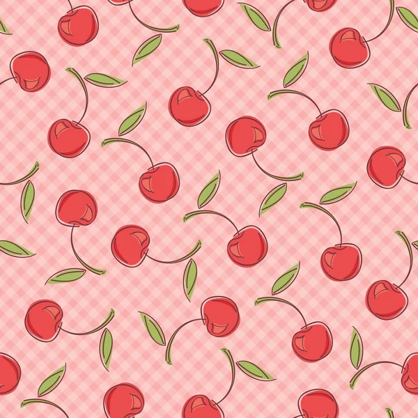 Modèle sans couture avec des cerises — Image vectorielle