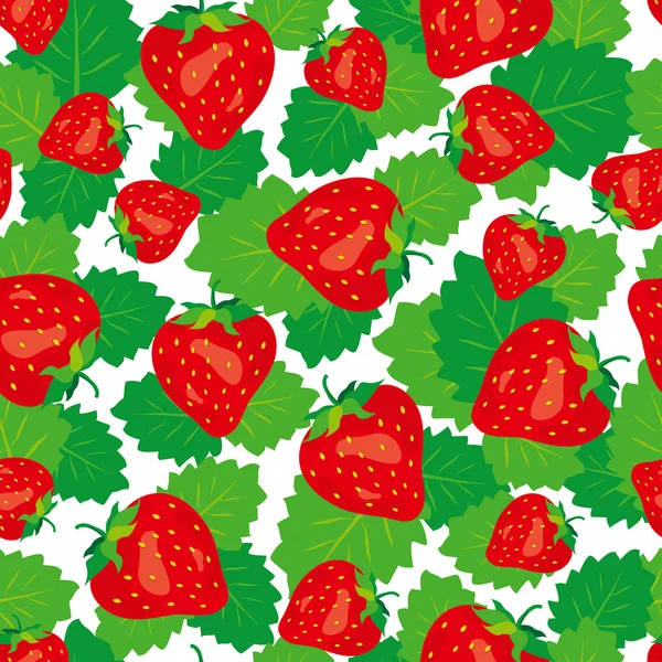Sömlöst mönster med jordgubbar — Stock vektor