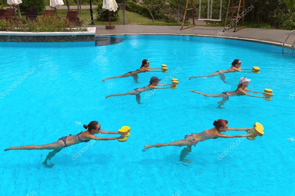 exercise in a pool