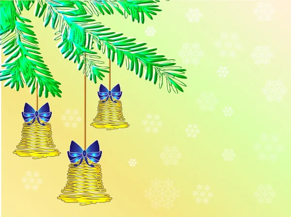 鐘とクリスマスの背景 — ストックベクタ