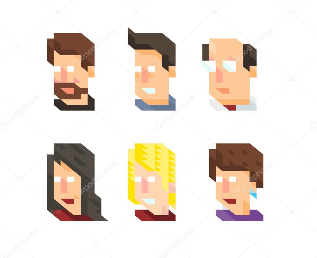 Pixel heads, avatars