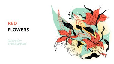 kırmızı çiçekler.