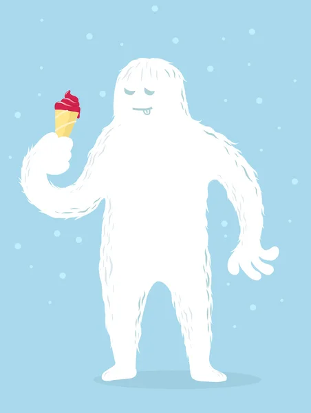 Bigfoot jeść lody. — Wektor stockowy