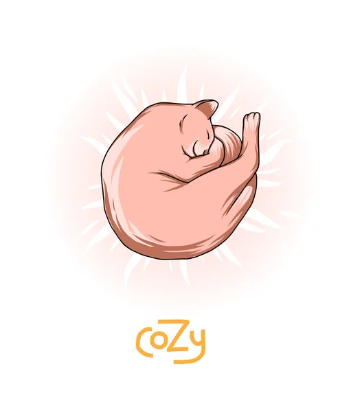 Gato dormido — Vector de stock