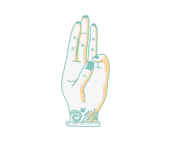 Tři prsty rukou gesto. vektorové ilustrace — Stockový vektor