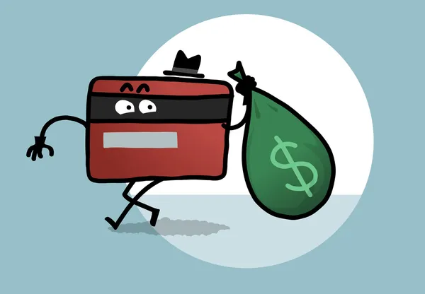 Problèmes financiers de caricature. carte vole de l'argent Vecteur En Vente