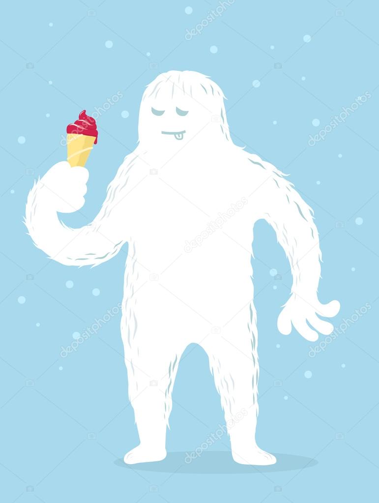 Bigfoot eat ice-cream.