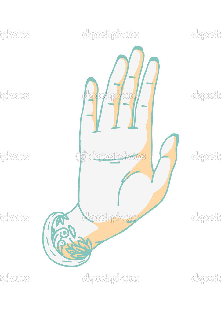 Tatto Hand Stop Sign Vector Image By C Lemongrass Vector Stock
