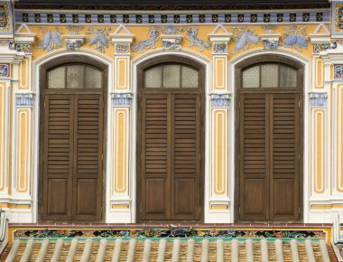 Heritage house windows, george town, penang, Malezya