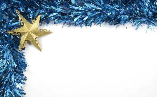 Tinsel and Star Christmas Decorations — Stock Photo, Image