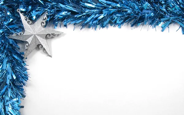 Tinsel and Star Christmas Decorations — Stock Photo, Image