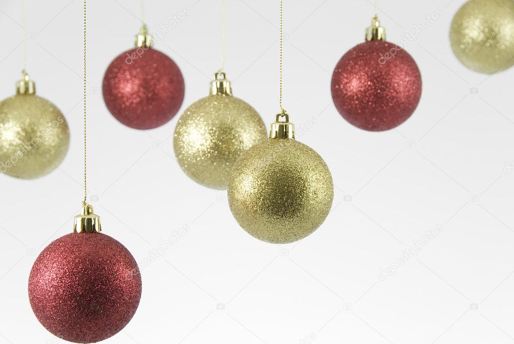Red and Gold Hanging Christmas Decorations