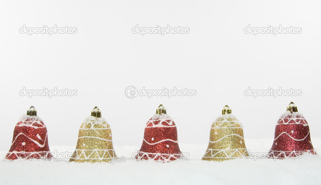Christmas Bell Decorations In Snow