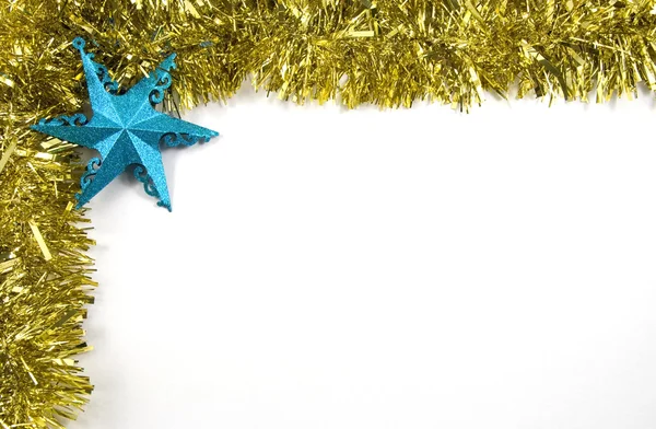 Tinsel and Star Christmas Decorations — Stock Photo, Image