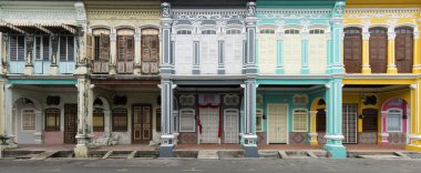 eski ve yeni miras evler, george town, penang, Malezya