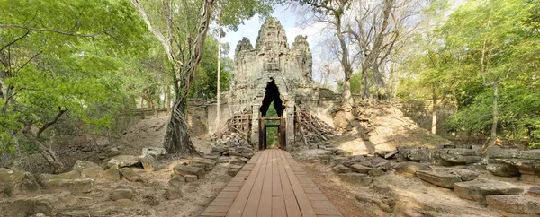 Zachodnia brama Angkor Thom, Kambodża Zdjęcie Stockowe