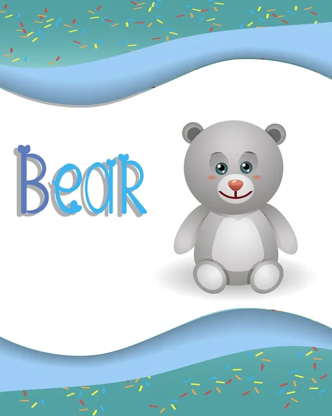 Animal alphabet bear — Stock Vector