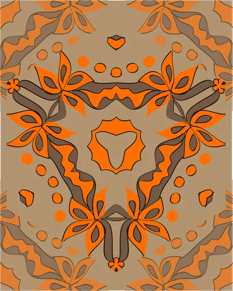 Decoratieve en plantaardige sieraad van de oranje bloesem — Stockvector