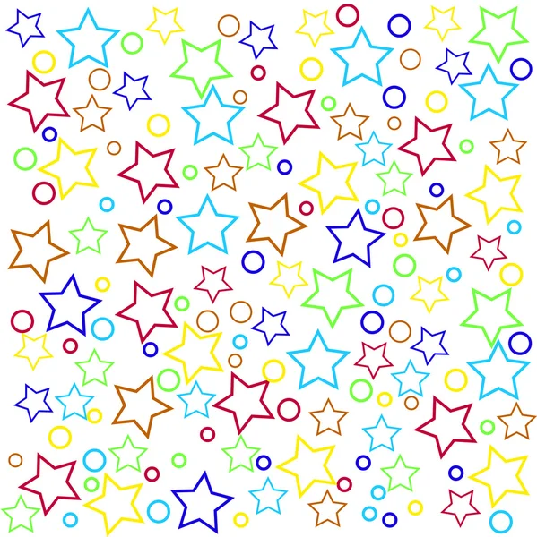 Conception du paquet avec des étoiles colorées — Image vectorielle