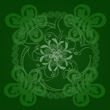 çiçek yeşil daire, doku veya scrapbooking