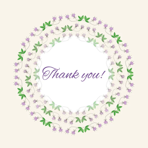 Carte postale gratitude avec des fleurs romantiques et lumière pastel backgr — Image vectorielle