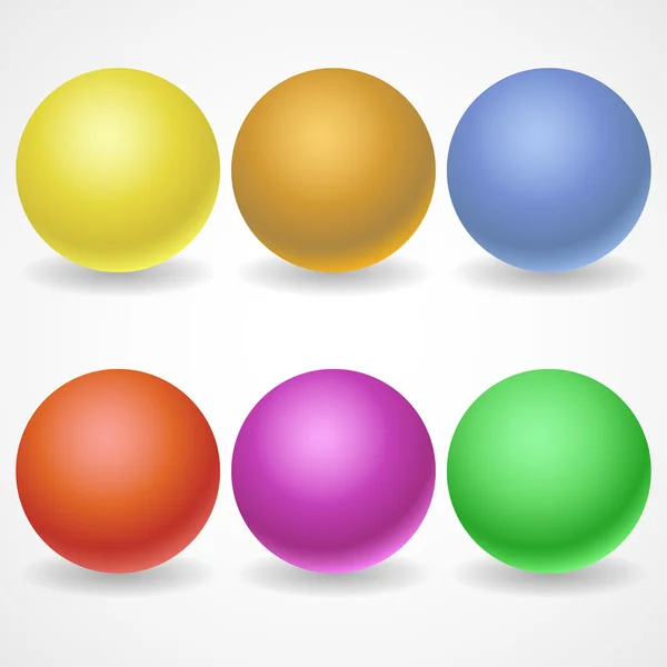 En samling av bollar i olika färger och belysning för din — Stock vektor