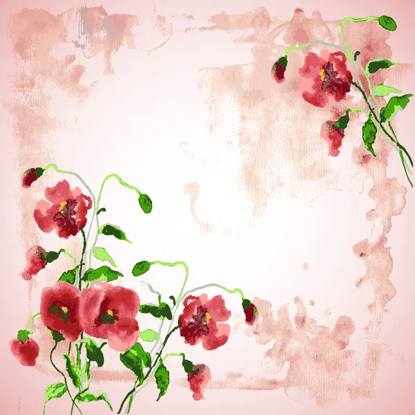 Gelincik çiçeği ile arka plan — Stok Vektör