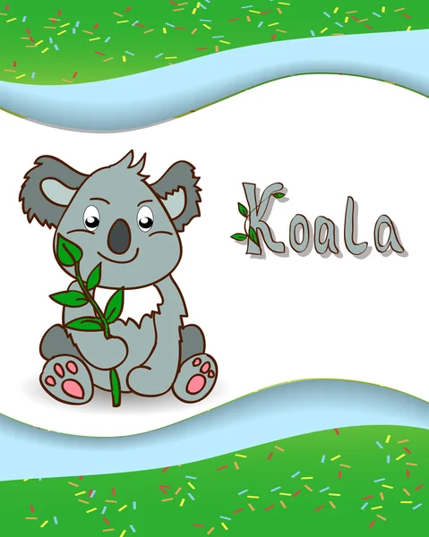 Lettera alfabetica K e koala — Vettoriale Stock