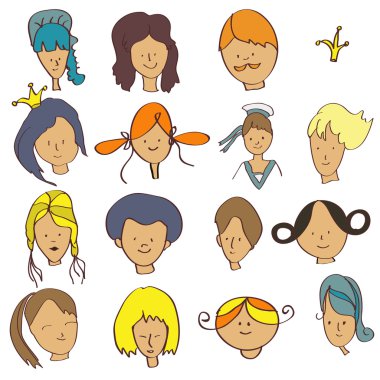 Yetişkin ve çocukların yüzünde ayarla