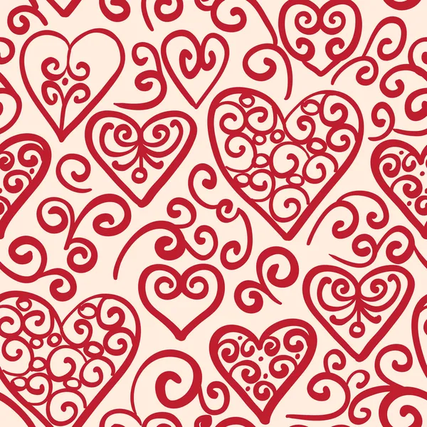 Seamless pattern with hearts — Stock Vector