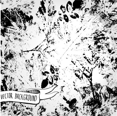 yaprakları ile çizilmiş doku soyut grunge boyalı.