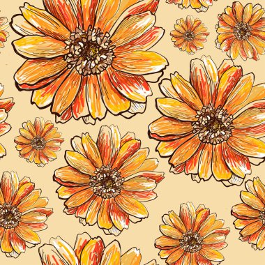 antika arka plan üzerinde çiçek deseni